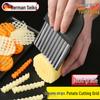 German Stainless Steel Wavy Potato Cutter: Wolf Tooth Design for Fancy Vegetable Cuts