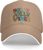 Holly Jolly Vibes Christmas Baseball Cap Polyester Adjustable Outdoor Sports Hat for Men Women