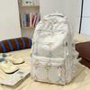 Korean Style Backpack For Girls Boys With Solid Color And Star Embroidery Design For School And Travel