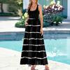 Ladies' striped printed summer casual and fashionable sleeveless long dress