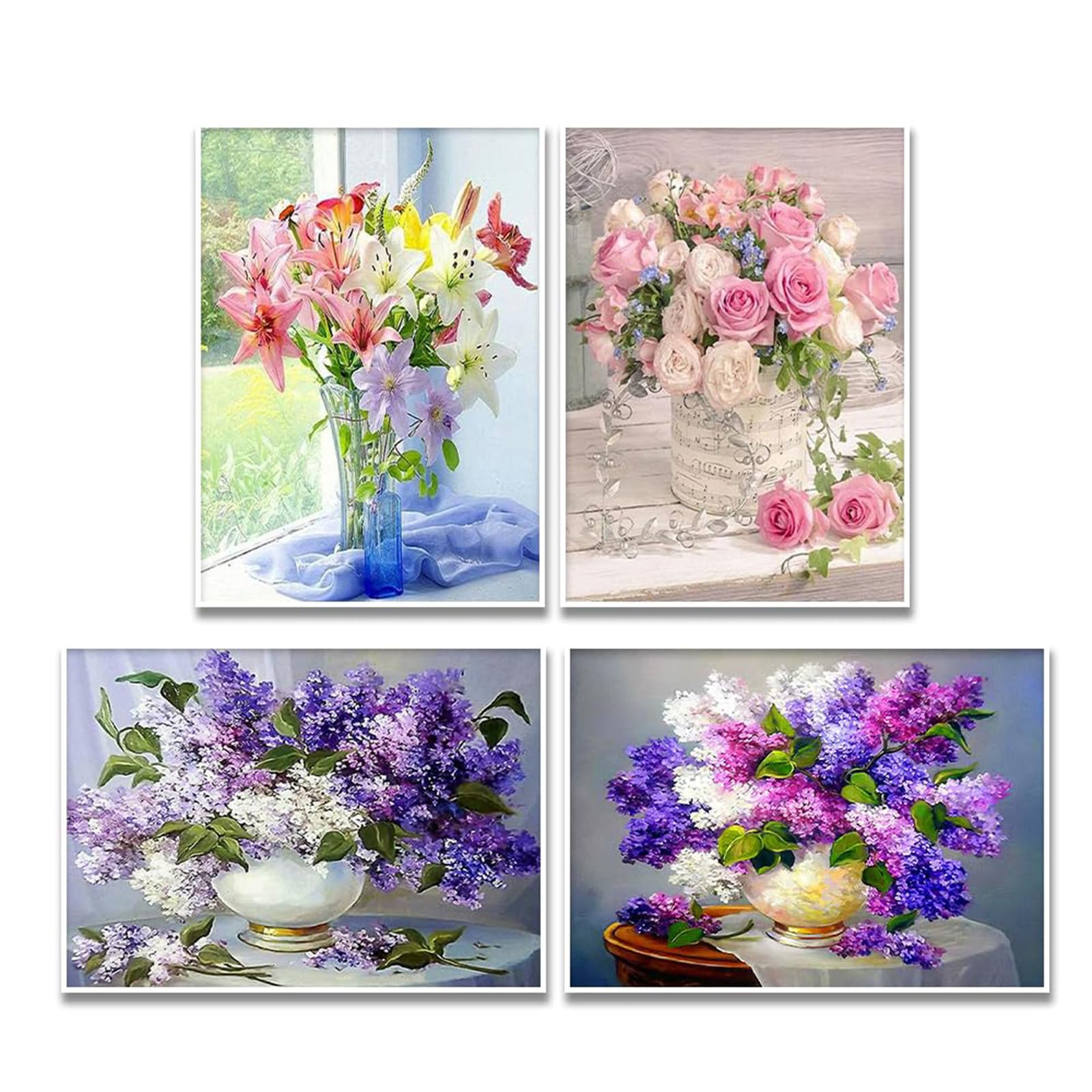 

JISHSHAY Набор алмазной мозаики 5D Популярное искусство из бисера для продвинутых Алмазная мозаика Букет Поделка для детей 5D Алмазная мозаика Растение Фиолетовый Цветок Живопись