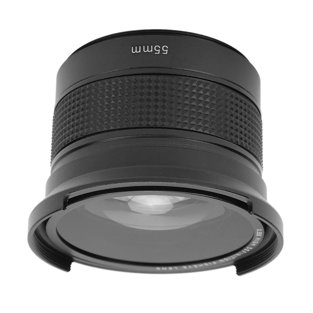 Fisheye Lens 0.35x Super Wide Angle Panoramic Macro 2 in 1 Detachable Lens AF IR Compatible 55mm   2.17in