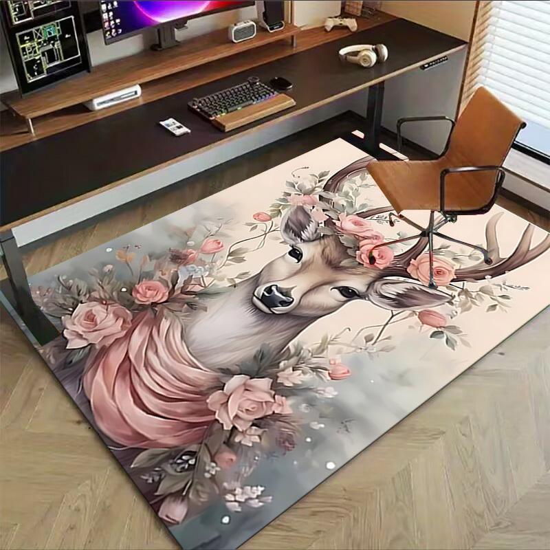 1pc Deer Carpet Office Rug Outdoor Mat Home Decor Area Carpet Festival Gift