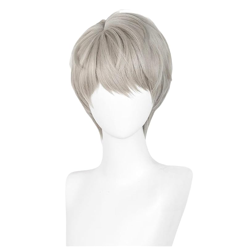 

[Laubao Shopping] парик для косплея Seiya Sunset times Xavier deep sky hunter парик серый короткие волосы серый термостойкий Для маскировки костюм аксессуары вечеринка