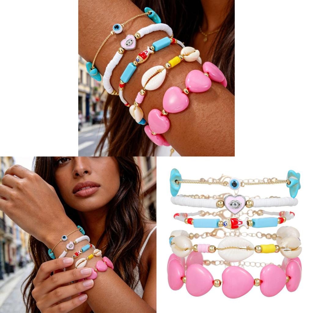 Bohemia Beach Style Turquoise Shell Bead Bracelet Handmade Gift For Men Women