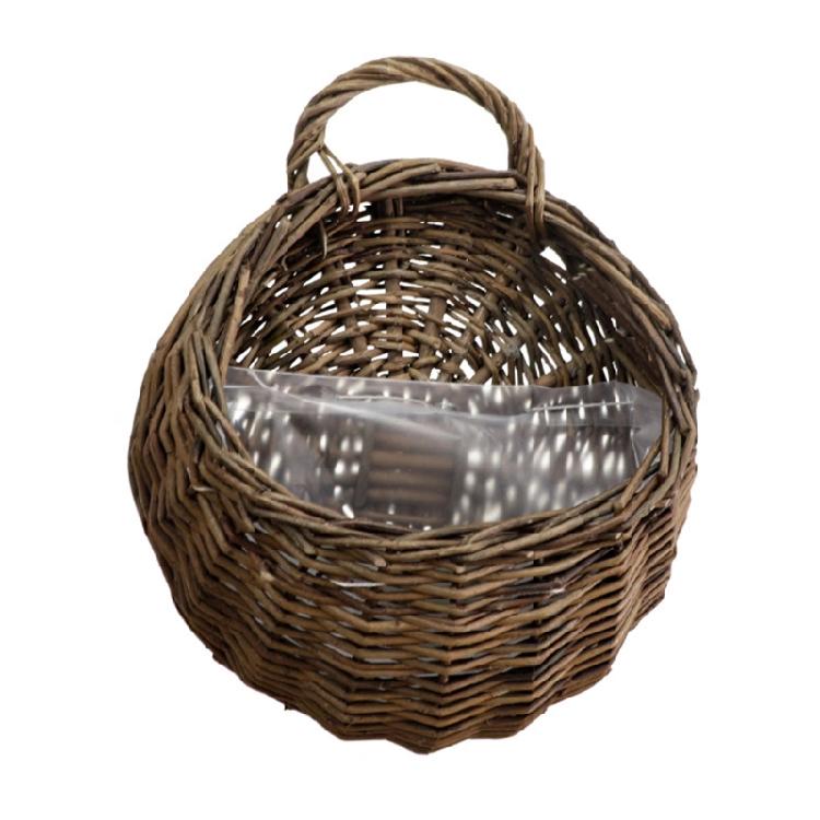Panier à Fleurs en Osier Rotin Fait Main Suspendu au Mur Pour Jardin Plante Grimpante Pot Support de Plantes Décoration Intérieure Jardinière Murale