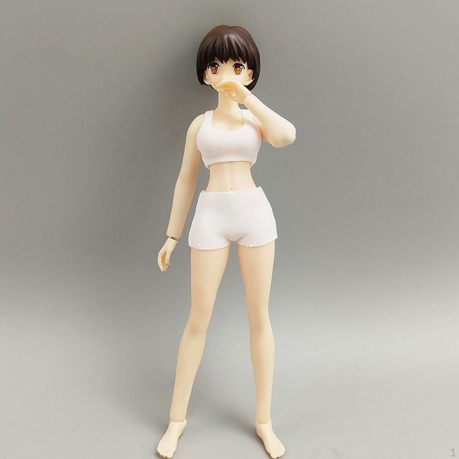 

1/12 масштаб спортивный жилет шорты комплект для фигуры тело миниатюрный бюстгальтер и модный подвижный White