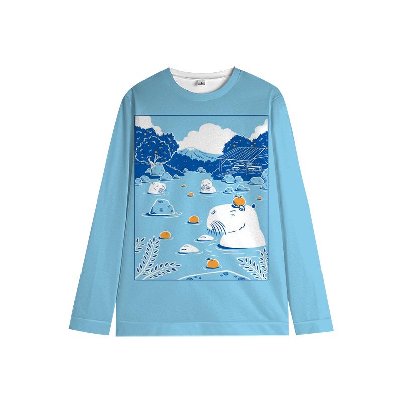 Capybara Kids Crewneck Sweatshirt My Spirit Animal Soft Cartoon Print Comfy Unisex Casual Wear for Boys & Girls