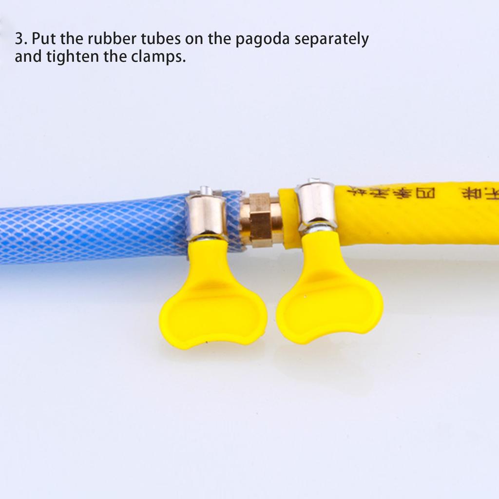 Copper Pagoda Joint Three-way Natural Gas Pipe Three-pronged Gas Nozzle Green Head T-shaped Plug