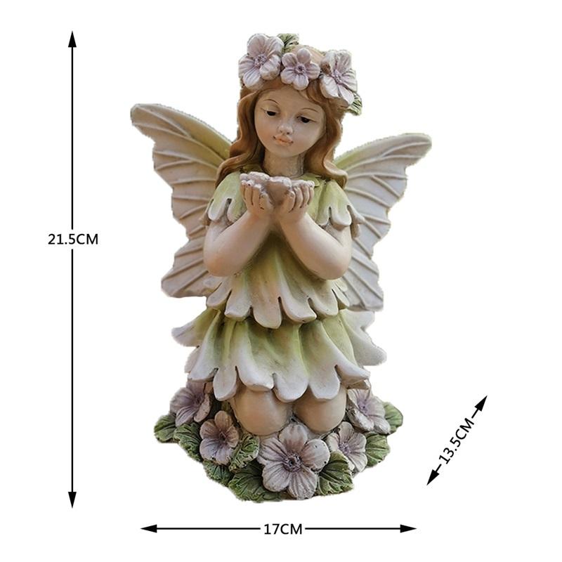 Antike Blumenfee Harzhandwerk Gartendekoration Mikro-Landschaft Ornament Engelskulptur Für Außen Terrasse Und Hofdeko