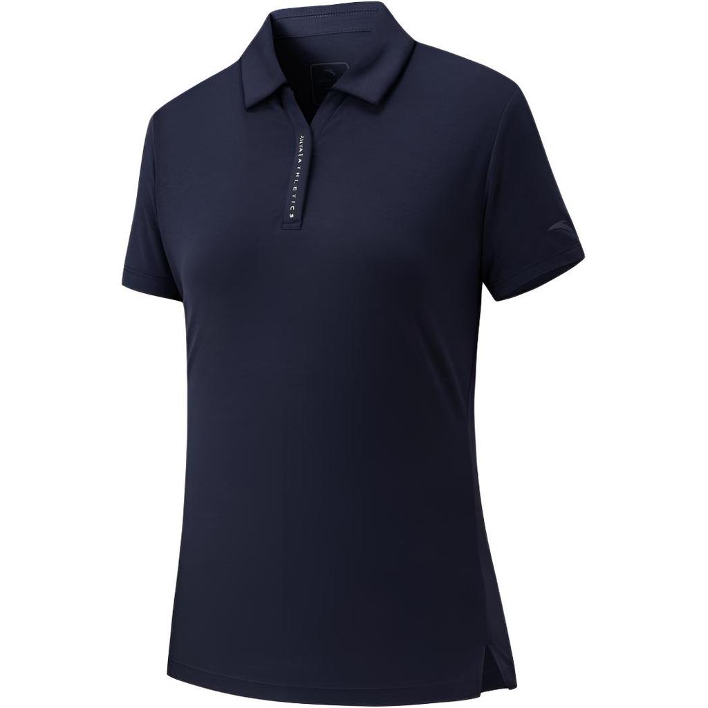 Anta Comfortable Solid Color Casual Breathable Short Sleeve Polo Shirt Women tops 162627114-6