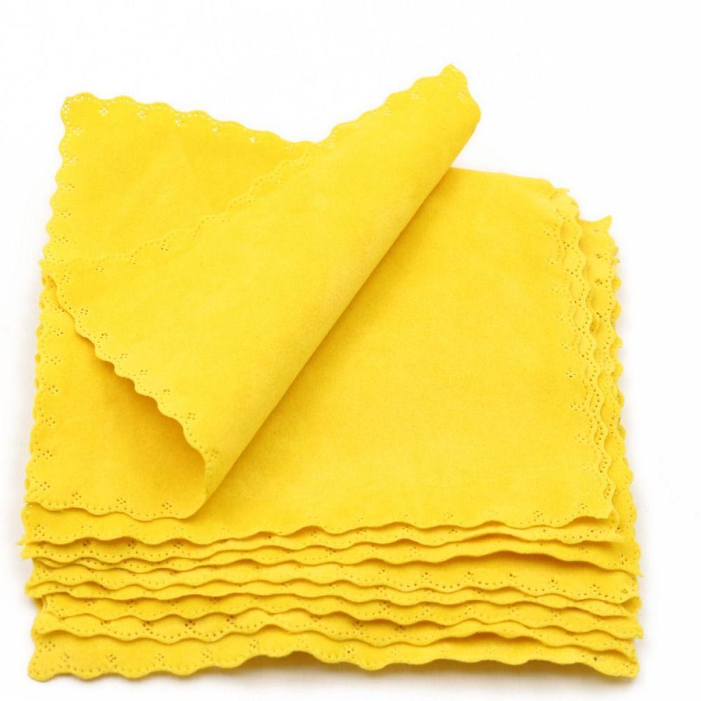 

2pcs Yellow Instruments Cleaning Cloths Reusable Guitar Cleaning Tool Polish Cloth Sax