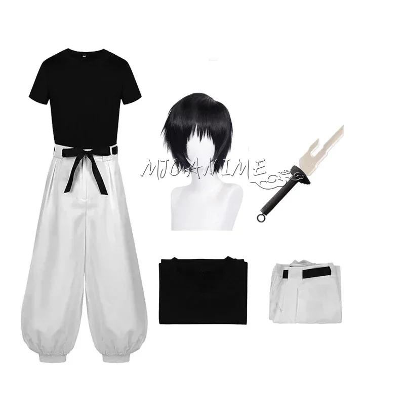Anime Fushiguro Toji Cosplay Jujutsu Kaisen Costume Adult Unisex Short Sleeve Top Pants Suit Halloween Uniform Party