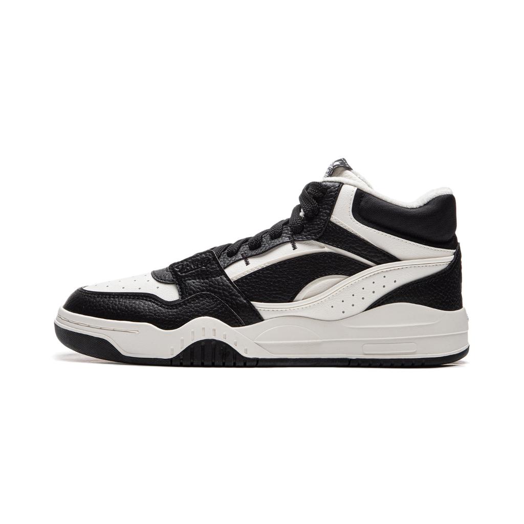 new LINING Moonlight White HI Skateboard Shoes Unisex Mid top Black/Mist White