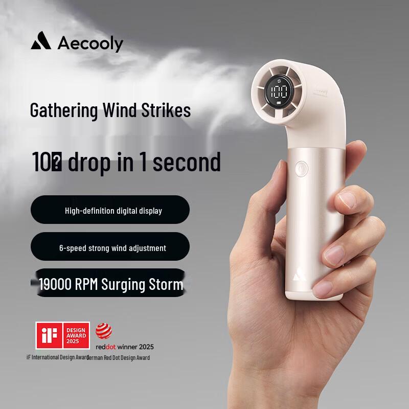 Aecooly Portable USB Rechargeable Handheld Fan