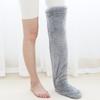 Fuzzy Thigh-High Socks Fluffy Leg Warmers Thickened Plush Over The Knee Socks with Sole Holes for Winter Home Lounging Sleeping