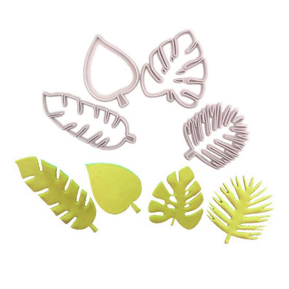 4PCS Raised Edges Fondant Cutters Non-Stick Leaf Cutters Durable Cutting Mold  Cookie Making
