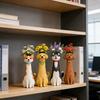 Handcrafted Quirky Dog Vase Whimsical Resin Dog-Shaped Flower Vase for Desk Bookshelf Indoor Outdoor Home Garden Decor