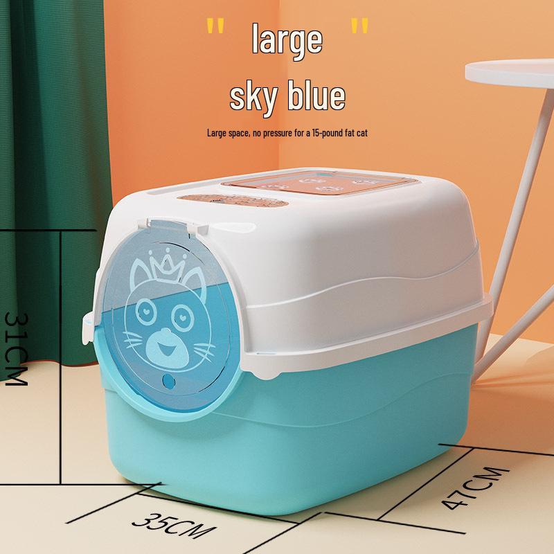 Large Kitten Odor Control Litter Box - Fully/Semi-Closed Cat Toilet