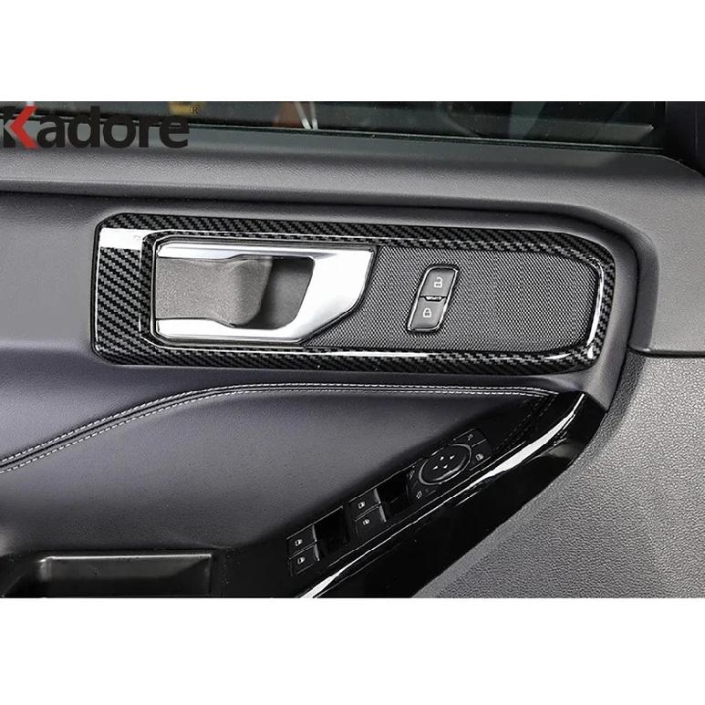 Pour Ford Explorer Bande de Garniture de Couvercle de Cuillère de Poignée de Porte Intérieure de Voiture en Fibre de Carbone Accessoires Intérieurs