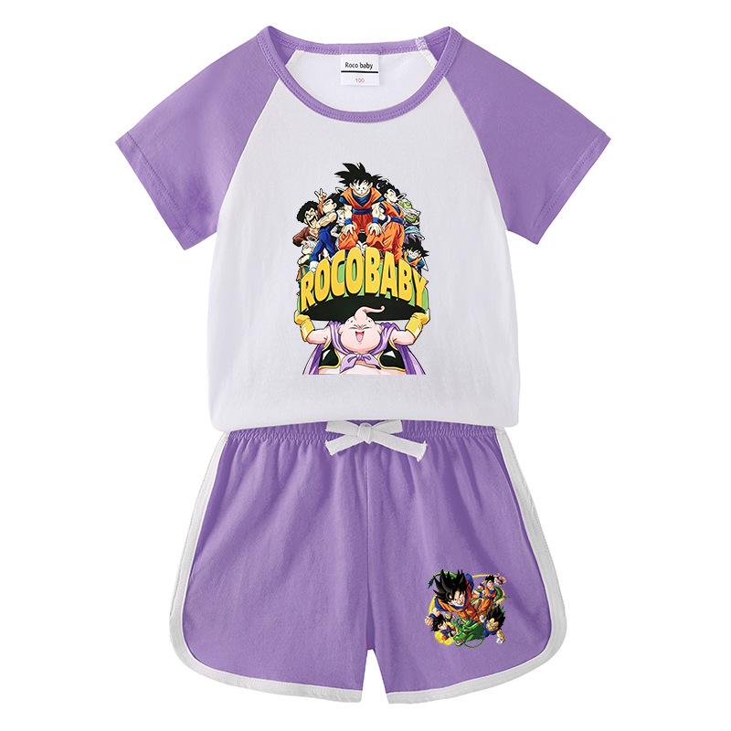 Children's Color Block Summer Sports Set: Hot Pants & Short Sleeve T-shirt for Boys and Girls