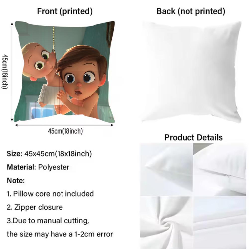 Federa per Cuscino The Boss Baby 2-in-1 Reversibile in Peluche | Auto/Divano/Letto | Regalo Perfetto