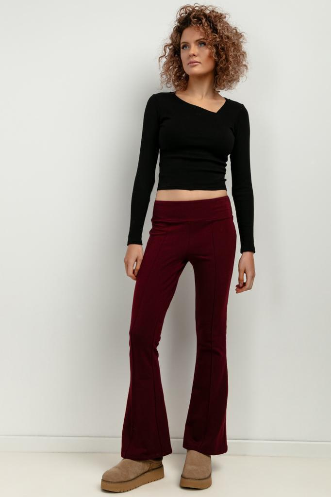 Short ribbed blouse T420 black black S