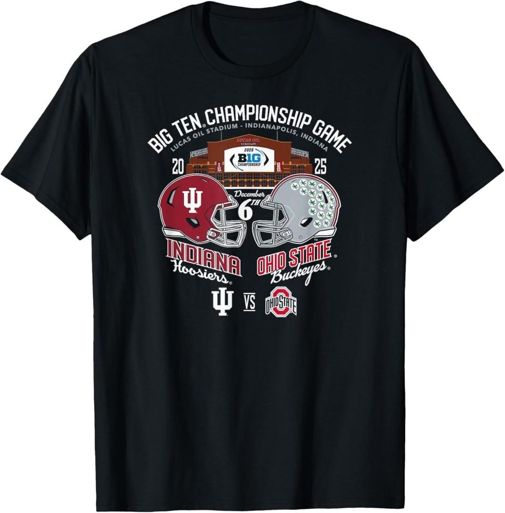 Футболка с надписью Indiana vs Ohio State Big Ten Championship 2025 2XL