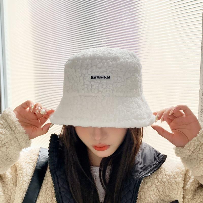 Lamb Bucket Hat Thermal Hat Children Winter Plush Hat Winter Plush Basin Hat Rabbit Fur Hat Women's Winter Hat