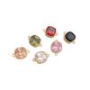 Color-Preserving 14K Gold-Plated Zircon Square Double Pendant for DIY Bracelets and Necklaces