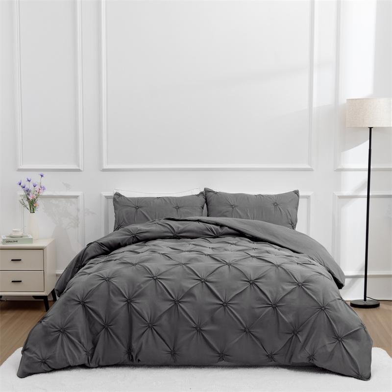 Queen Comfort Set 3Pieces, Gray Bed In A Bag Comforter Set For Bedroom, Beddding Sets Without Comforter, Duvet Cover&Pillowcases