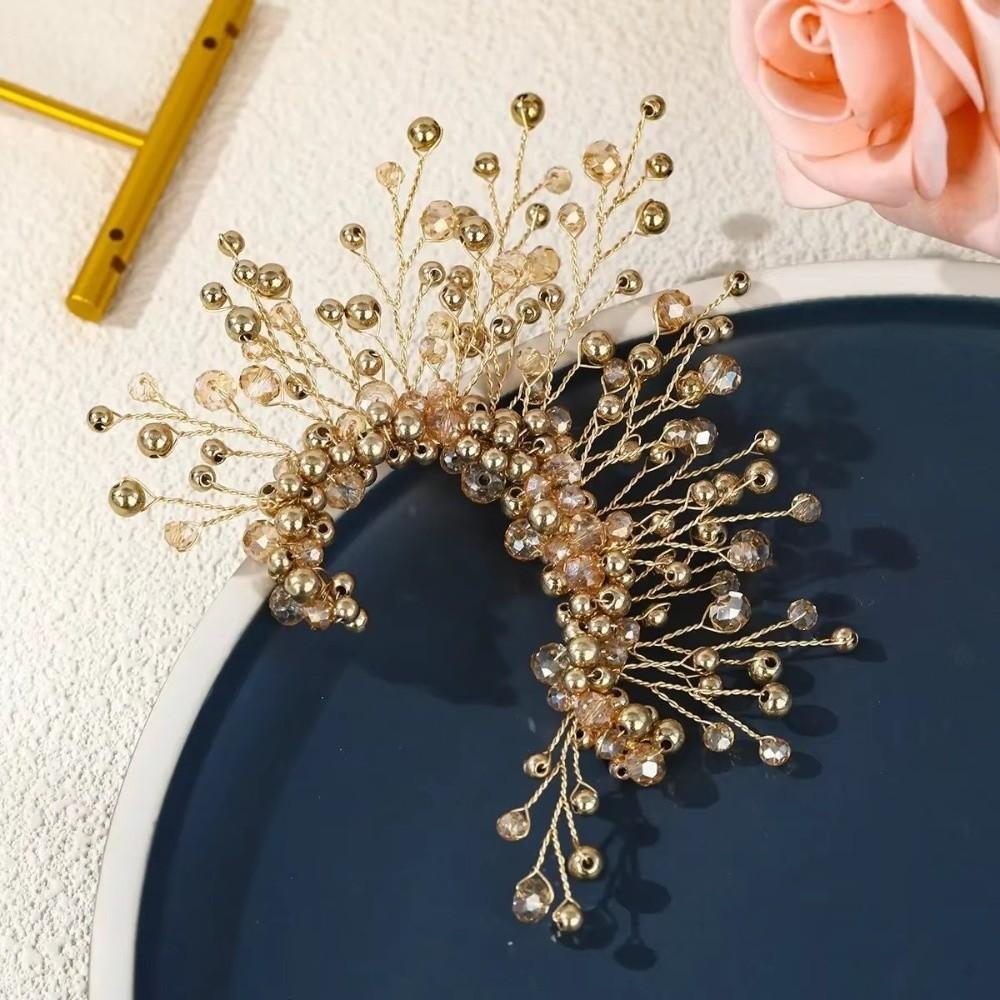 1PC Crystal Beads Pearl Earrings Rhinestone Stud Earrings New Handmade Earrings Brides
