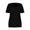 Women's Fashion Casual Square Neck Short Sleeve Color Tops Blouse