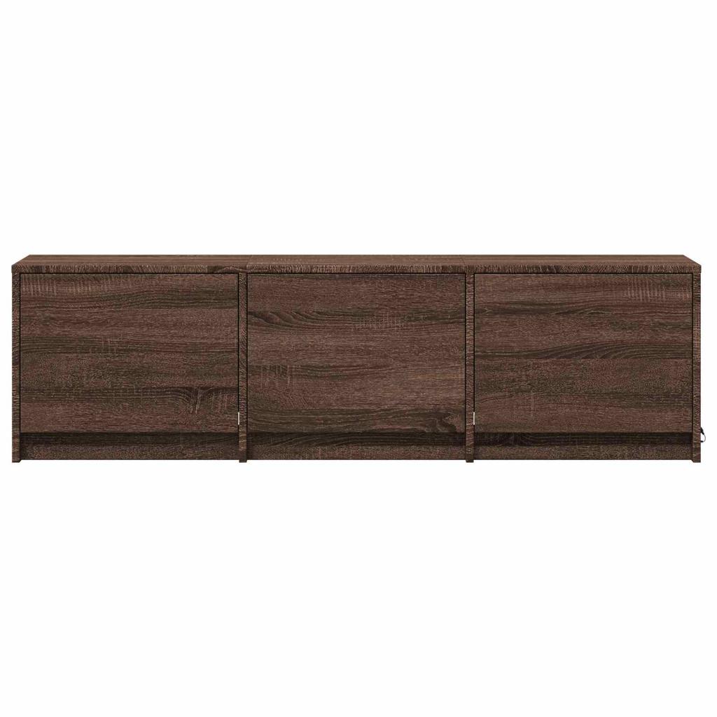 TV Stand with LED Lighting Brown Oak Effect 140 X 34 X 40 Cm