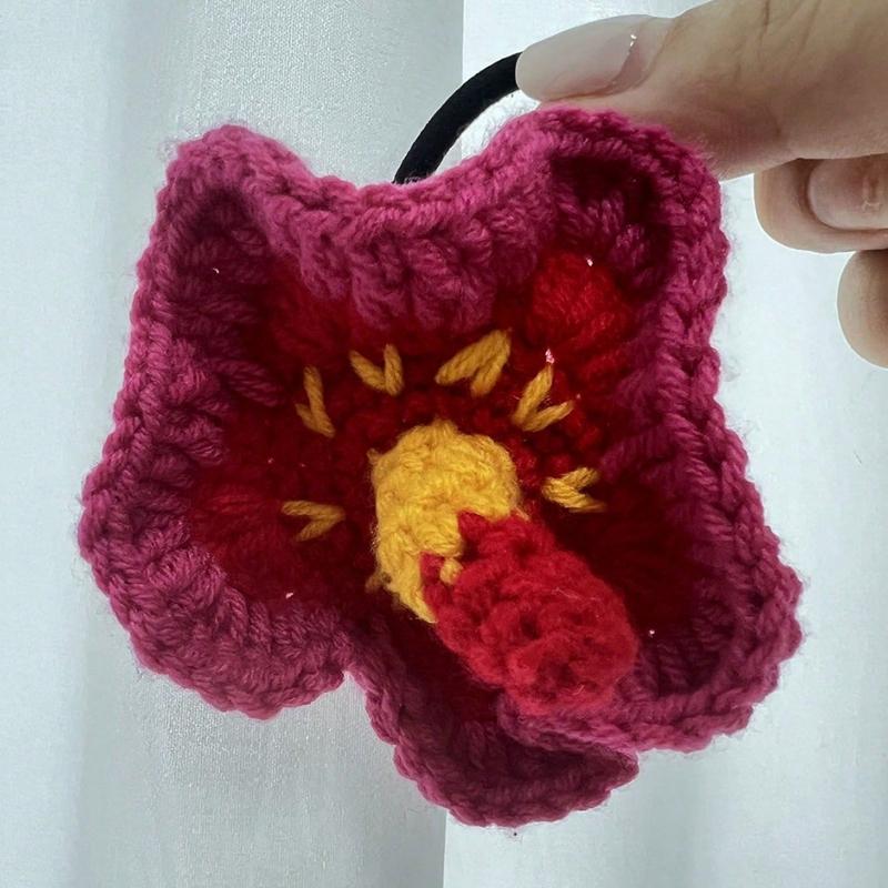 Handmade Weave Fashion Retro Pleated Crochet Scrunchies Headdress New Female Colored Oversized Hair Ties Hair Accessories