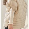Herbst Winter Locker Kapuzen Daunenweste Doppelreißverschluss Verdicken Weste Oberbekleidung Damen Daunen Warme Weste