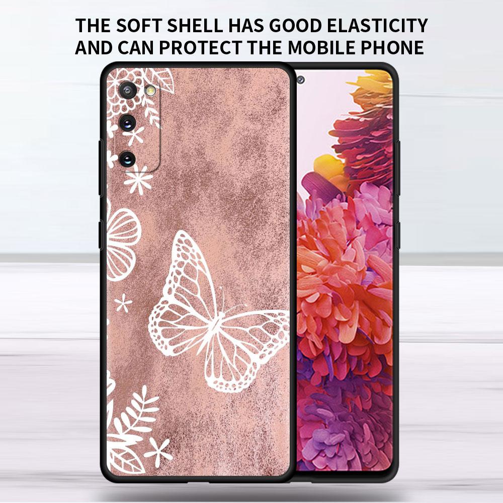 Husă Moale Pentru Samsung Galaxy Note 20 Ultra 10 Plus Lite A50 A70 A20 A40 A20e 9 8 A60 A10e Fundă Husă Telefon Floare Roz Hert Sac