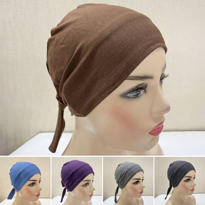Etnik Stil Silindir Şapka Düz Renk Düğümlü Tasarım Nefes Alabilir Hafif Başörtüsü Şapka Açık Hava Aktiviteleri Başlık