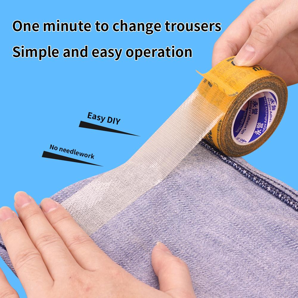 Self Adhesive Hem Tape No Iron No Sewing Clothing Hemming Tape Removable Invisible Fabric FixPinstriping Tape 3