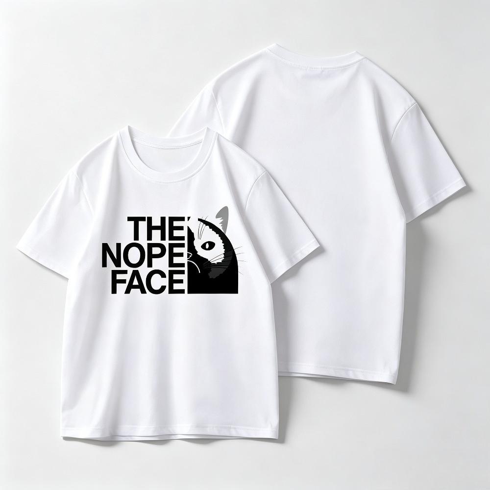The Nope Face Grumpy Cat Graphic Tshirt Unisex Unisex Funny Meme Short Sleeve Crew Neck Casual Streetwear Tee