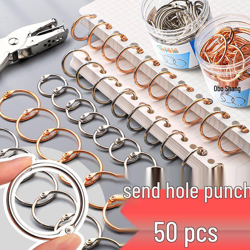 

Loose-Leaf Iron Ring Binder for Cards and Books Metal Mixed 30 pcs (20+30+40mm)