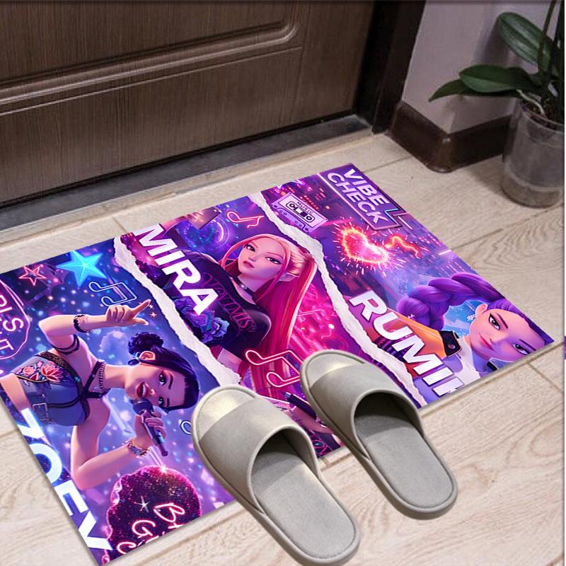 KPop Demon Hunters Pattern Rug, Indoor/Outdoor Mat, for Picnic, Gameroom, Bedroom, Office, Living Room, Home Decor Carpet, Birthday Gift