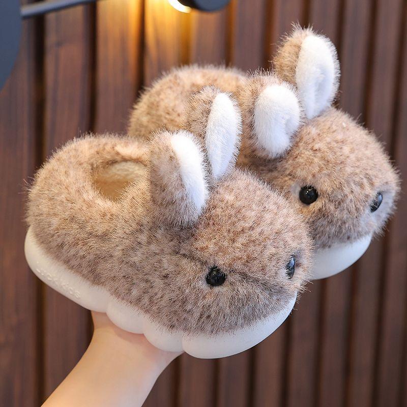 Soft Soled Cute Girls Shoes 2025 Winter New Kid Warm Cotton Shoes Simple Versatile Girls' Home Cotton Slippers Chanclas De Mujer
