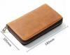 Genuine Leather Zipper Pencil Case Retro Zip Pen Pouch For School Students Supplies Gifts Cowhide Pencil Bag with Pen Slots