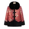 Mom's Thermal Fur Collar Coat, Grandma's Winter Plush Thickened Coat, Elderly Women's Clothes