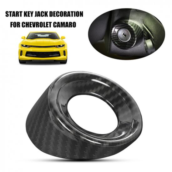 Carbon Fiber Start Key Socket Cover Trim Accessories For Chevrolet Camaro 10-15