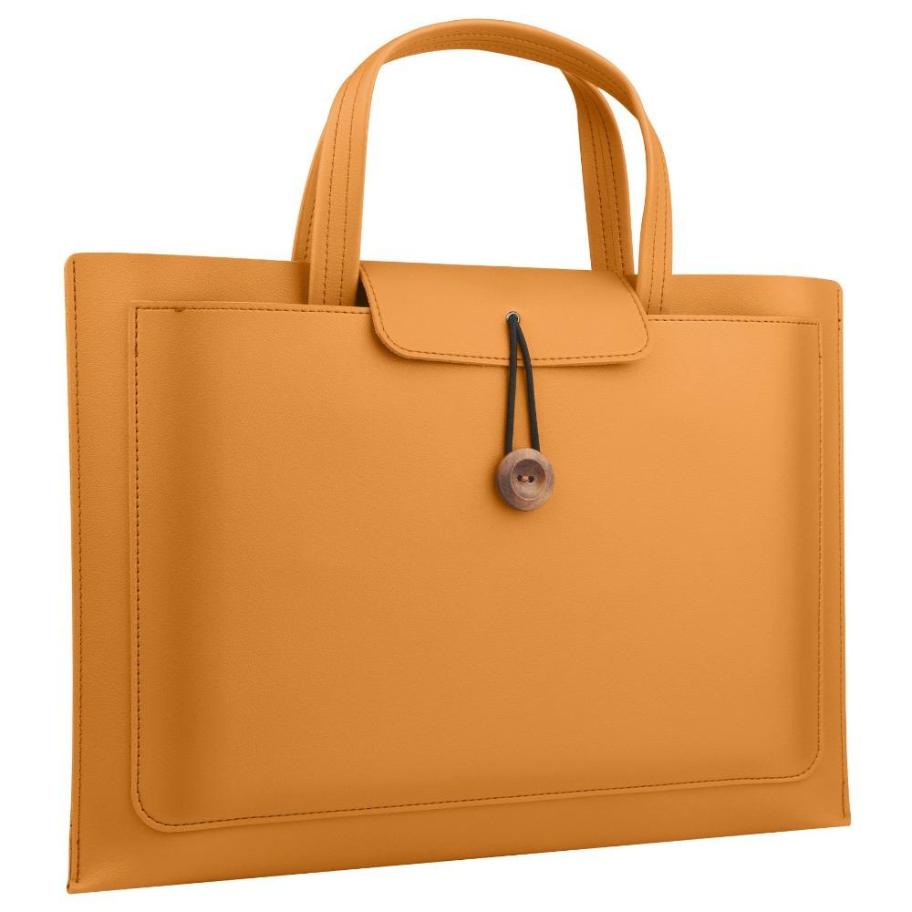 

Large Capacity Laptop Bag Solid Color Carrying Case Handbag Briefcase Men s Bag помаранчевий