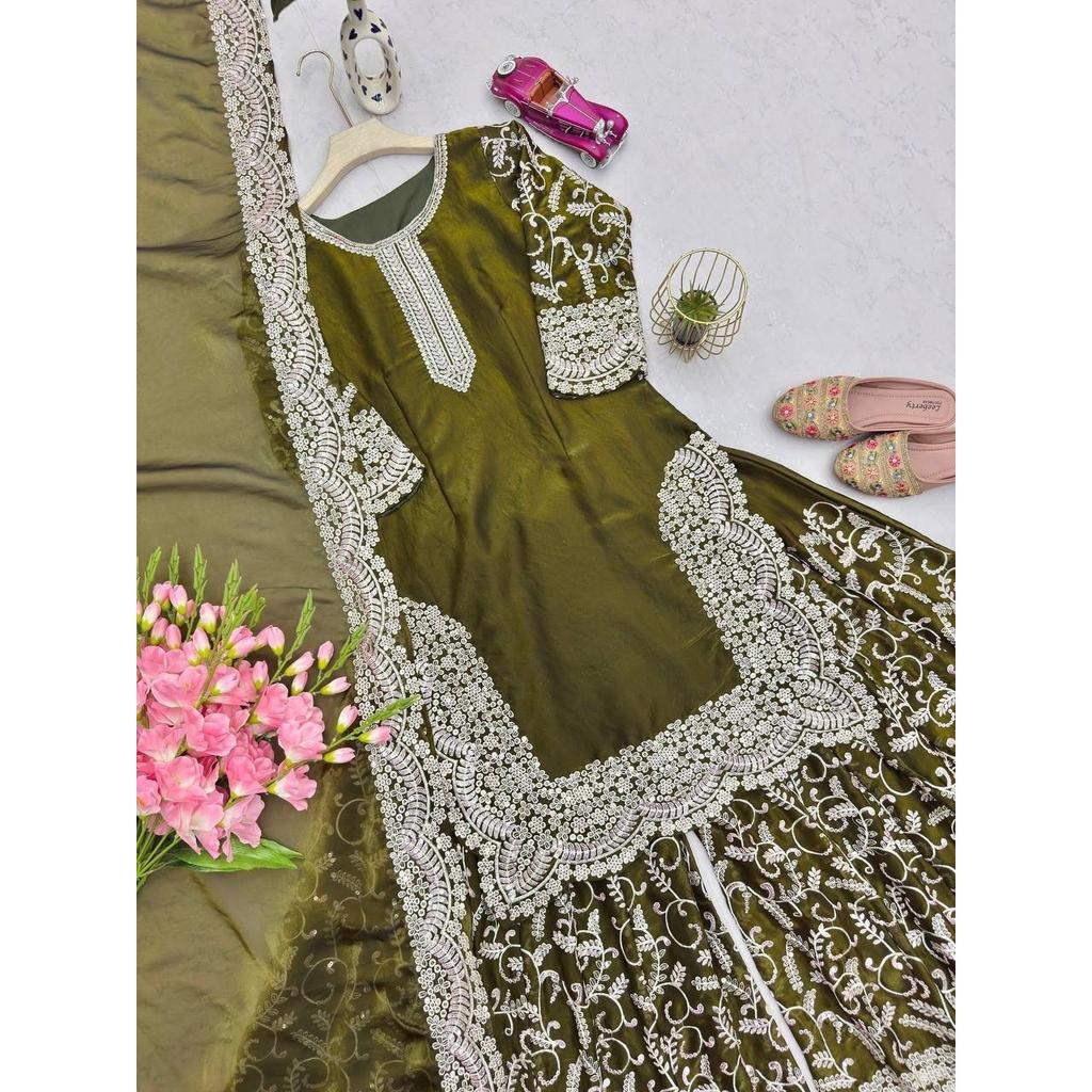 Indian Paksiatni Ethnic Salwar Kameez Bollywood Wedding Party Wear Sharara Suit