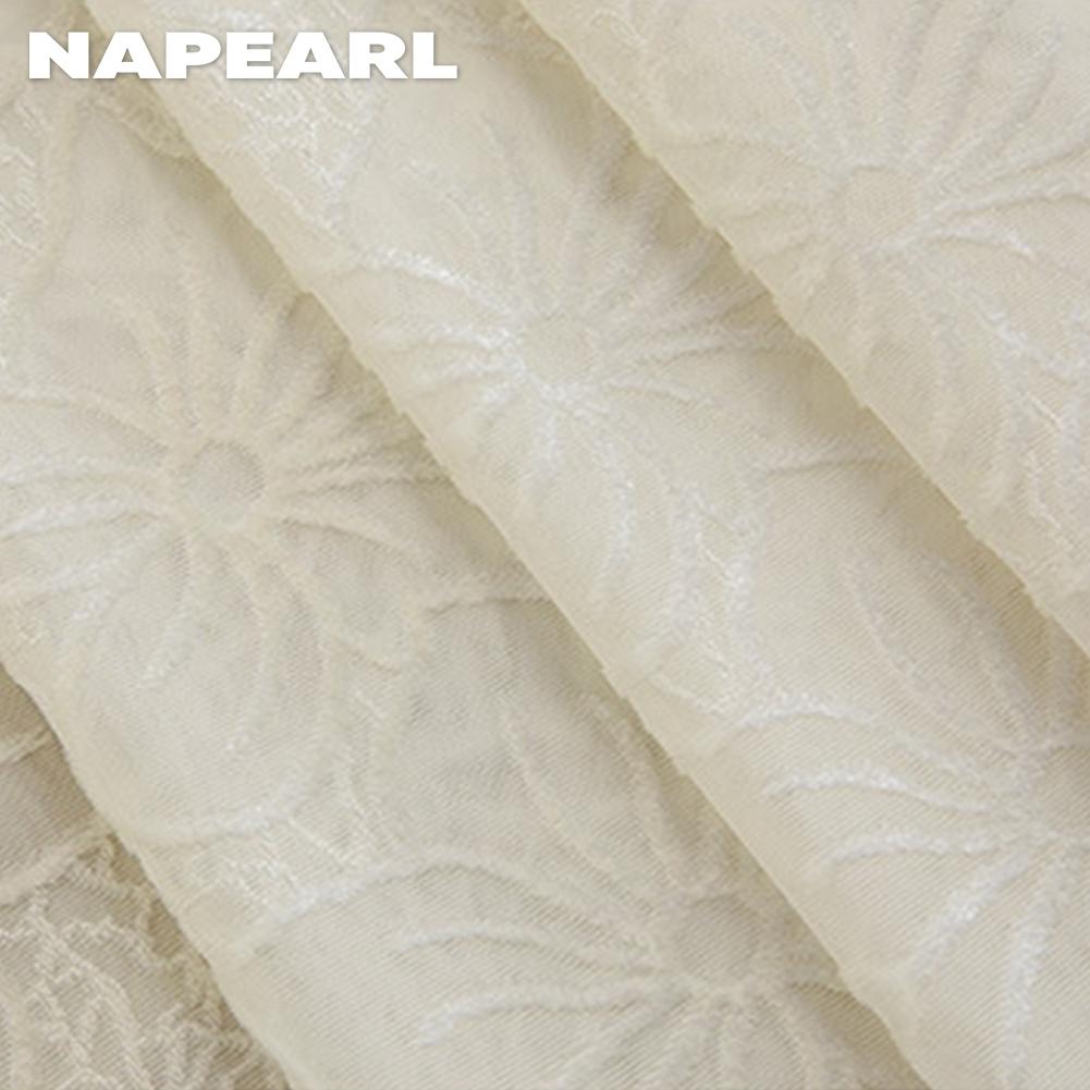 1PC NAPEARL Cherry Blossom Pattern Jacquard White Tulle Translucent Sheer Curtain for Living Room Bedroom Balcony Window Home Decor