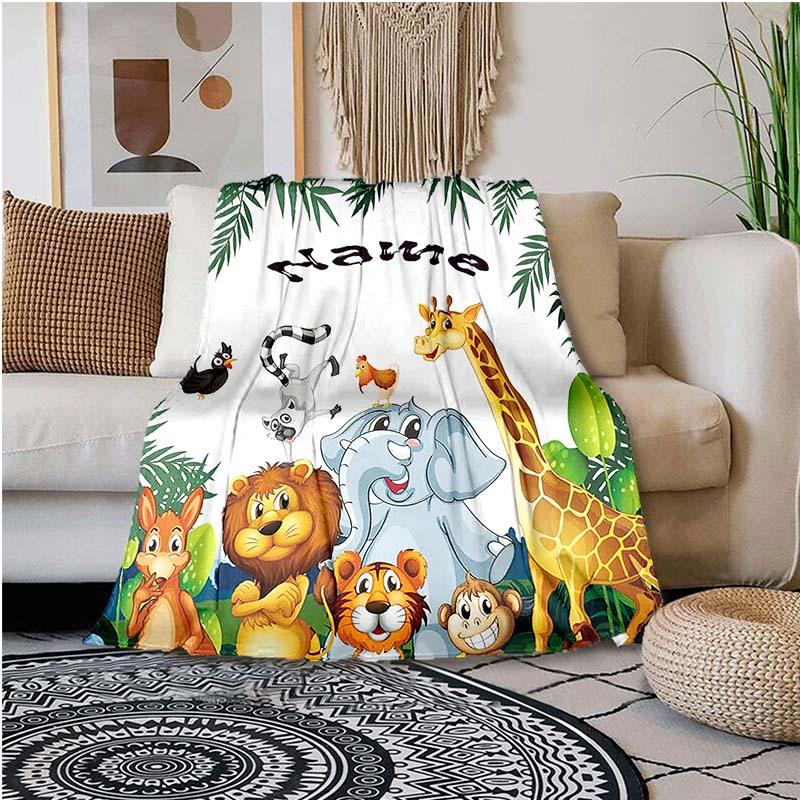 Animal Customize Your Name Blanket Used For Chair Office Sofa Bed Camping Soft And Warm Giving Friends And Relatives Birthday Graduation Gift